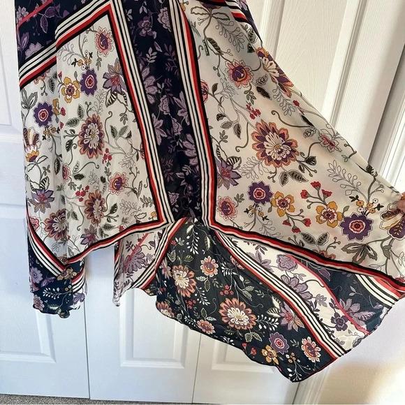 Nanette Lepore Floral Sleeveless Maxi Sundress Handkerchief Hem Size 2 - Picture 4 of 11